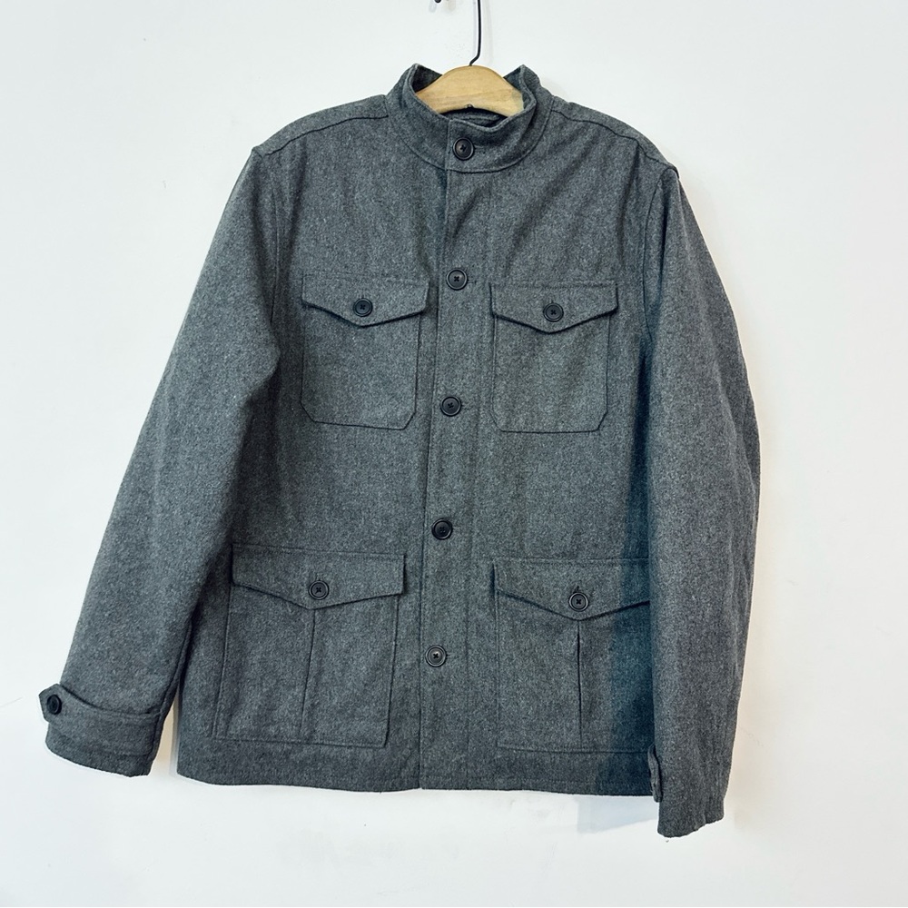 Old Navy Men's Wool Heather Gray Field Jacket men’s size Large